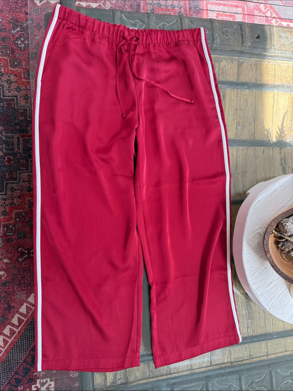 GAP Red Sweatpants with White Side Stripes